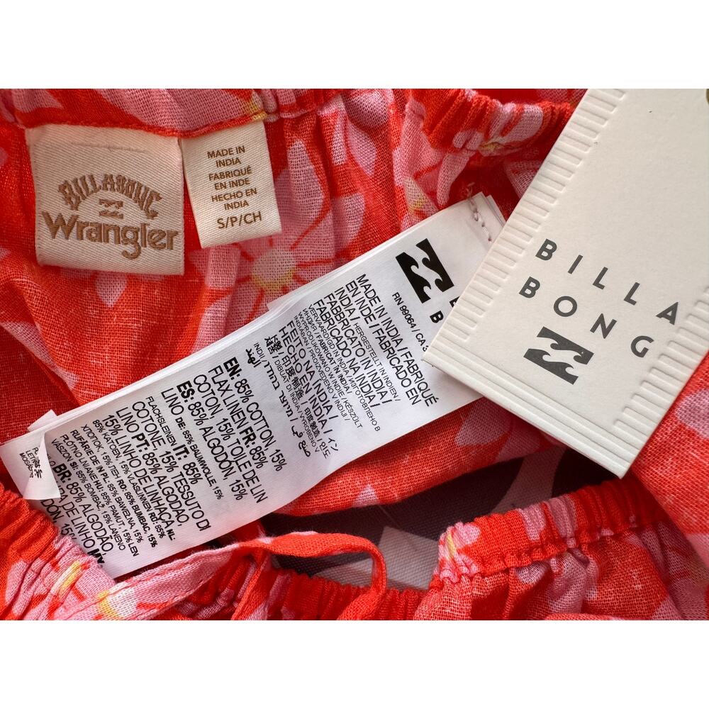 NEW BILLABONG X WRANGLER Women's Fireside Perfect Pair Crop Top Size S - Picture 8 of 9
